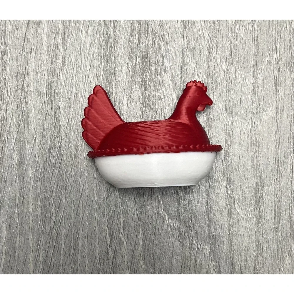 Set 6 Hen On Nest Fridge Magnets HON‎ 3D Printed Kitchen Farmhouse Two-Tone